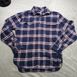 Jachs NY Mens L Heavyweight Flannel Shirt Blue Red Plaid Cotton Gorpcore Work L
